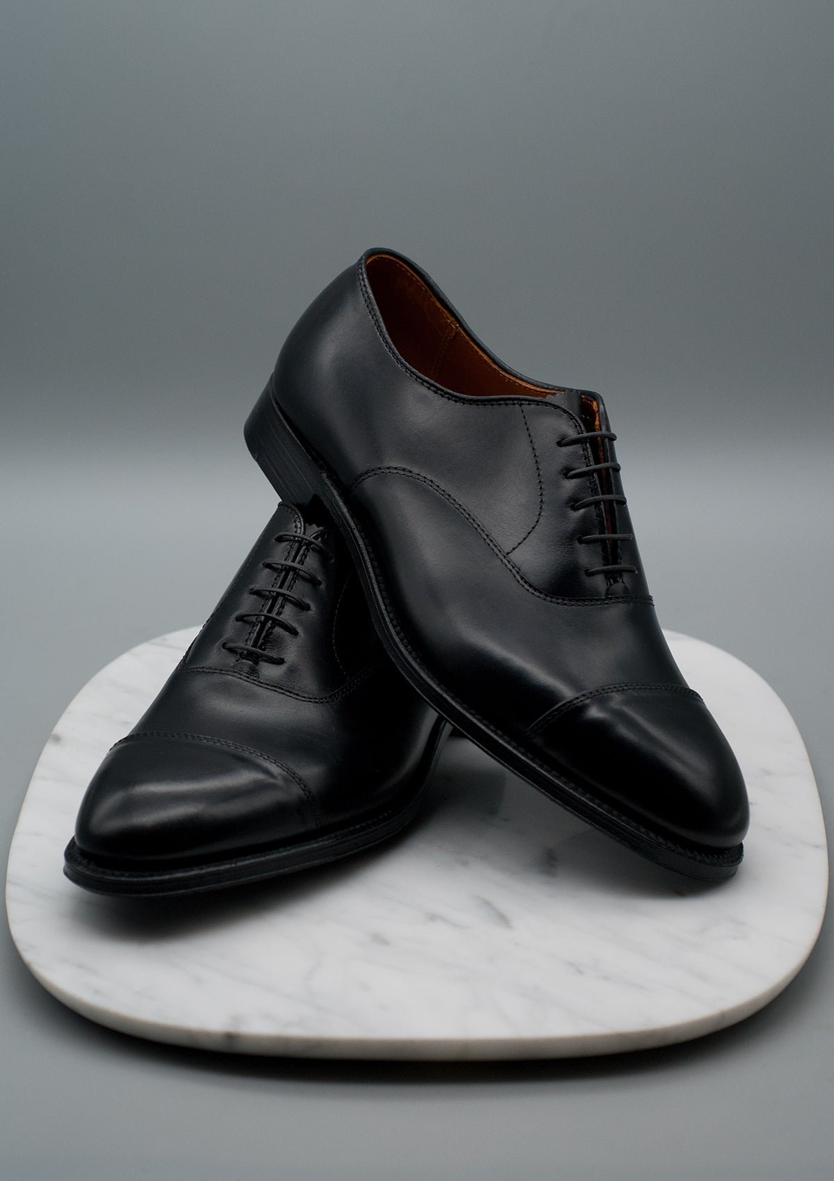 907 Straight Tip Bal - Black Calfskin – Dashing Chicago