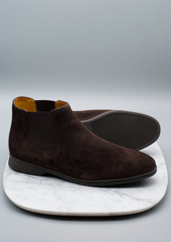 Rover Boots - Dark Brown Suede Taupe Sole