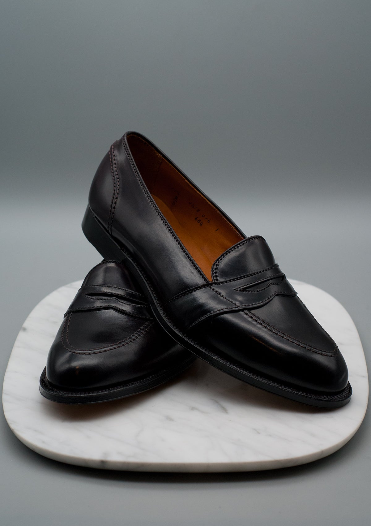 Alden 684 Shell Cordovan Full Strap Penny Loafers Full Strap Slip On Color 8 Shell Cordovan 684 – Silver Santa Fe main image 2