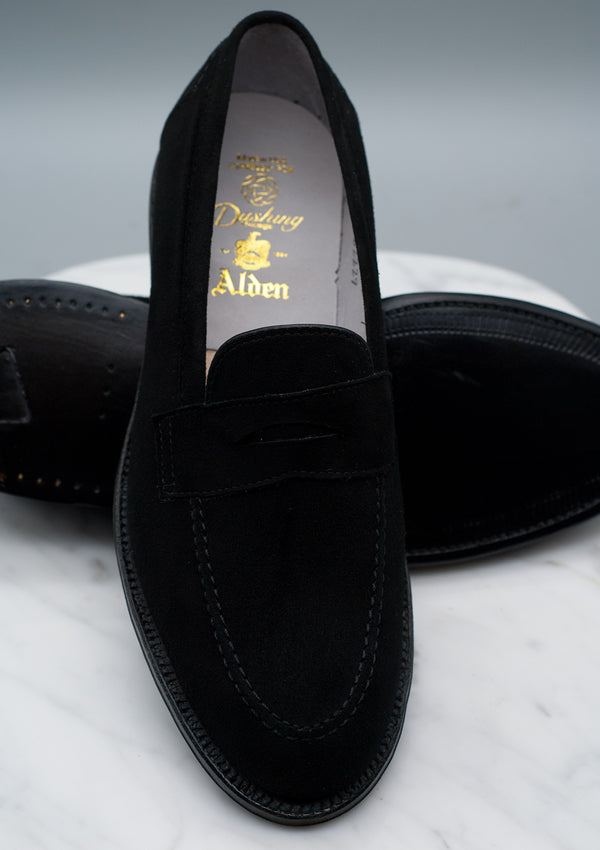 The Charon - D2229 Black Suede Madison Penny Loafer