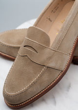 The Lincoln - D1222 Milkshake Suede Full-Strap Unlined Handsewn Penny Loafer