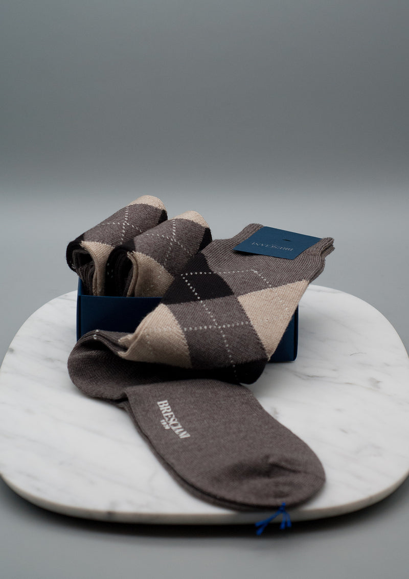 Argyle Wool Blend Socks - FW24