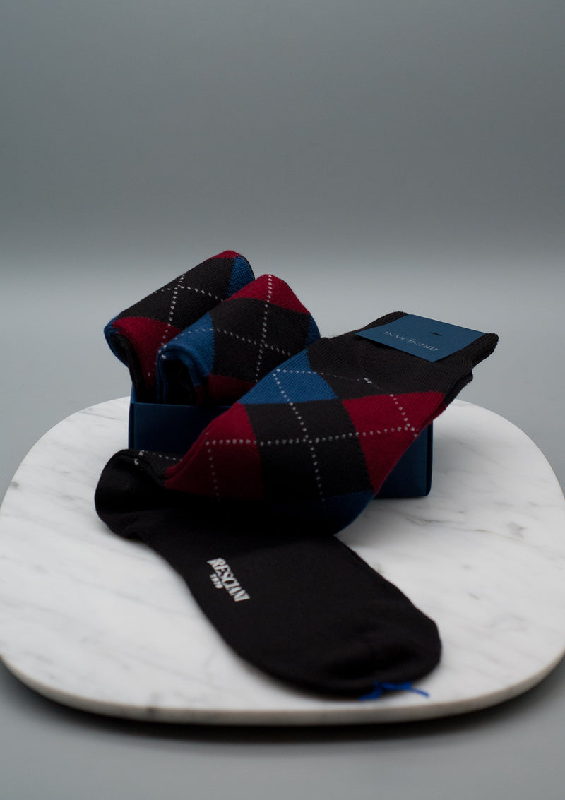 Argyle Wool Blend Socks - FW24