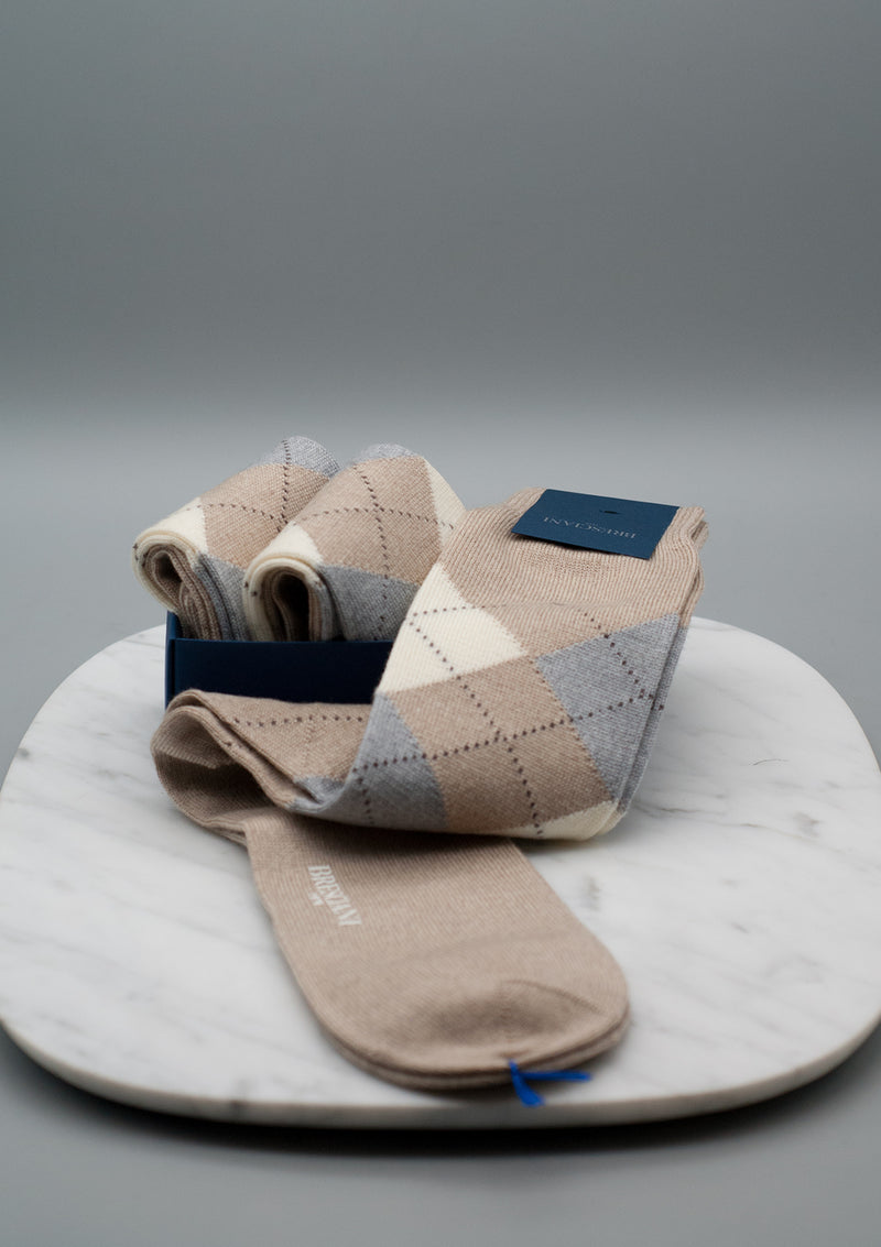 Argyle Wool Blend Socks - FW24