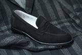 PRE-ORDER - The Charon - D2229 Black Suede Madison Penny Loafer