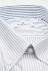 Classic Button Down Oxford Stripe American Sea Island Cotton - White/Navy