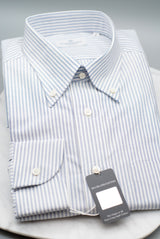 Classic Button Down Oxford Stripe American Sea Island Cotton - White/Navy