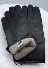 Deerskin - Black - Lined - Cashmere