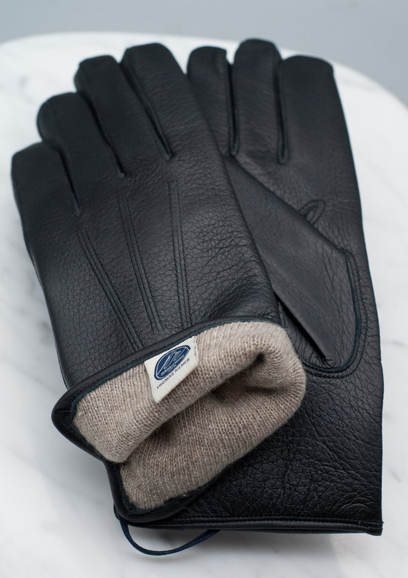 Deerskin - Black - Lined - Cashmere