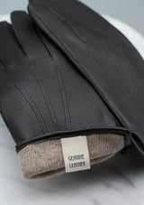 Deerskin - Dark Brown - Lined - Cashmere