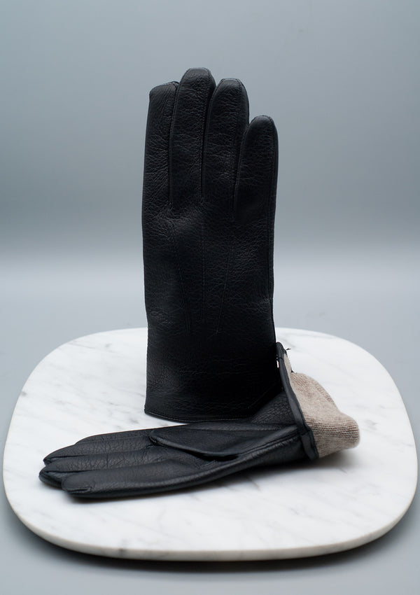 Deerskin - Black - Lined - Cashmere