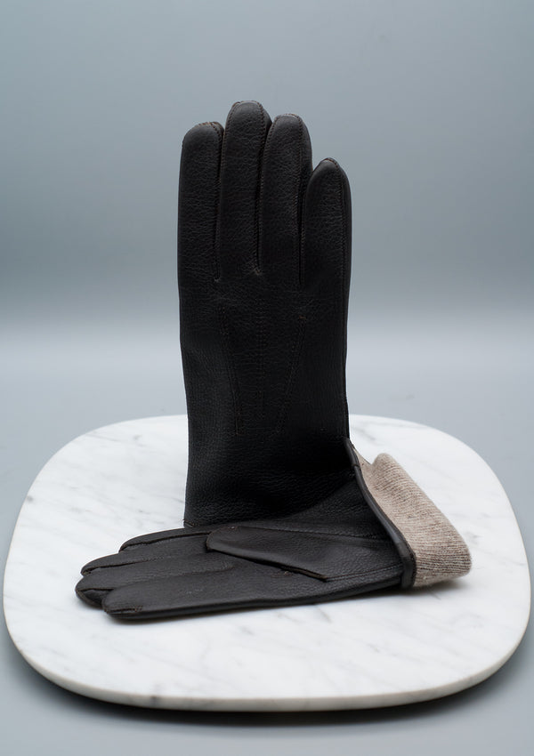 Deerskin - Dark Brown - Lined - Cashmere