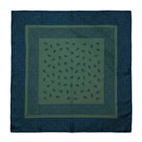 Paisley Green & Navy Silk Bandana