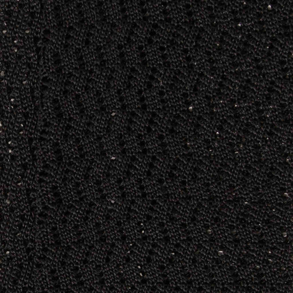 Black Zig Zag V-Point Knitted Silk Tie