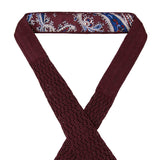 Burgundy Zig Zag V-Point Knitted Silk Tie