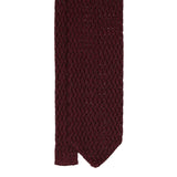 Burgundy Zig Zag V-Point Knitted Silk Tie