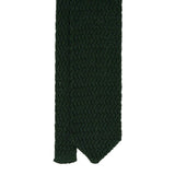 Forest Green Zig Zag V-Point Knitted Silk Tie