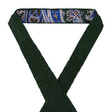 Forest Green Zig Zag V-Point Knitted Silk Tie