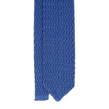 Light Blue Zig Zag V-Point Knitted Silk Tie