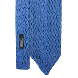 Light Blue Zig Zag V-Point Knitted Silk Tie