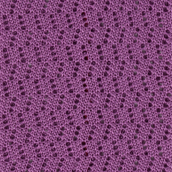 Lilac Zig Zag V-Point Knitted Silk Tie