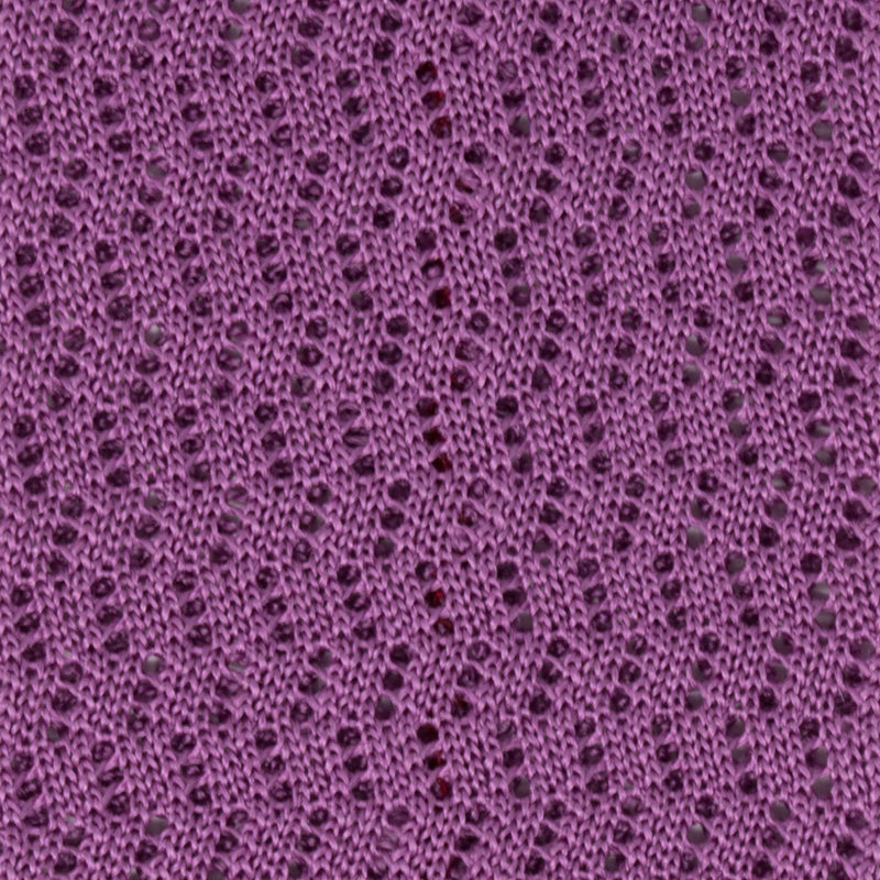 Lilac Zig Zag V-Point Knitted Silk Tie