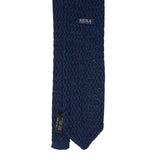 Navy Zig Zag V-Point Knitted Silk Tie