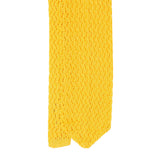 Yellow Zig Zag V-Point Knitted Silk Tie