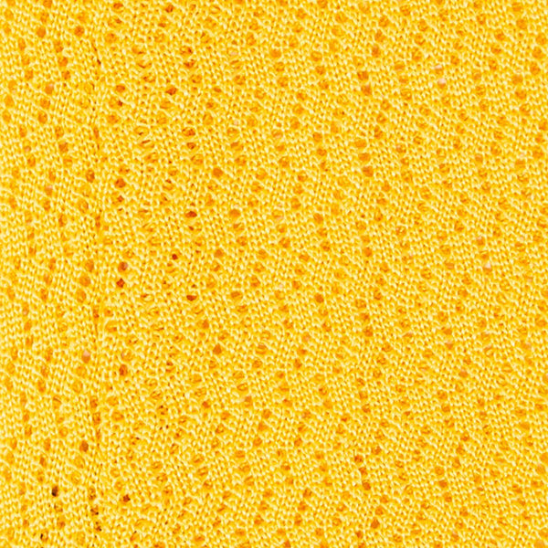 Yellow Zig Zag V-Point Knitted Silk Tie