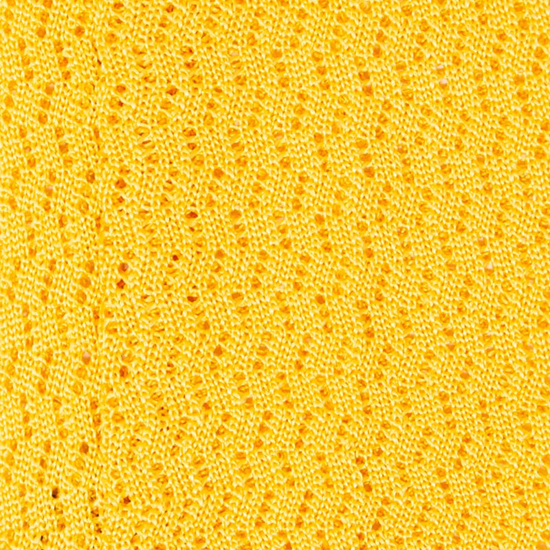 Yellow Zig Zag V-Point Knitted Silk Tie