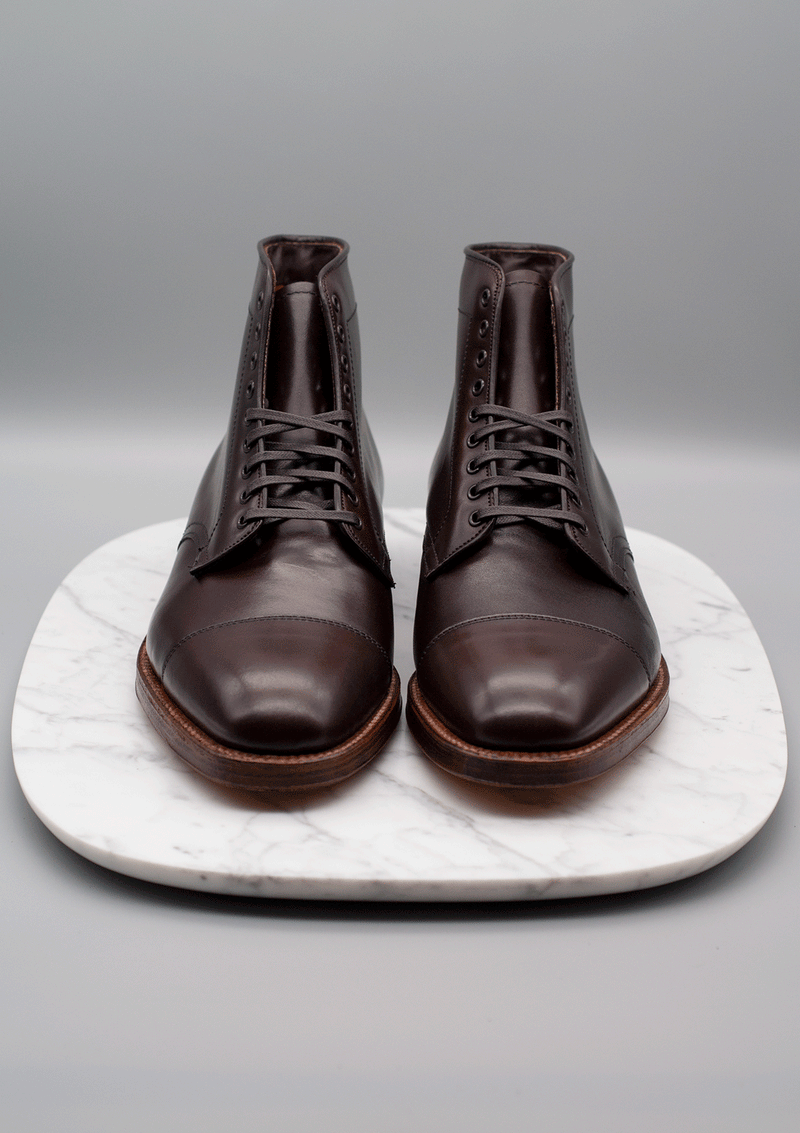 Alden 3912 brown captoe dress boot pair front