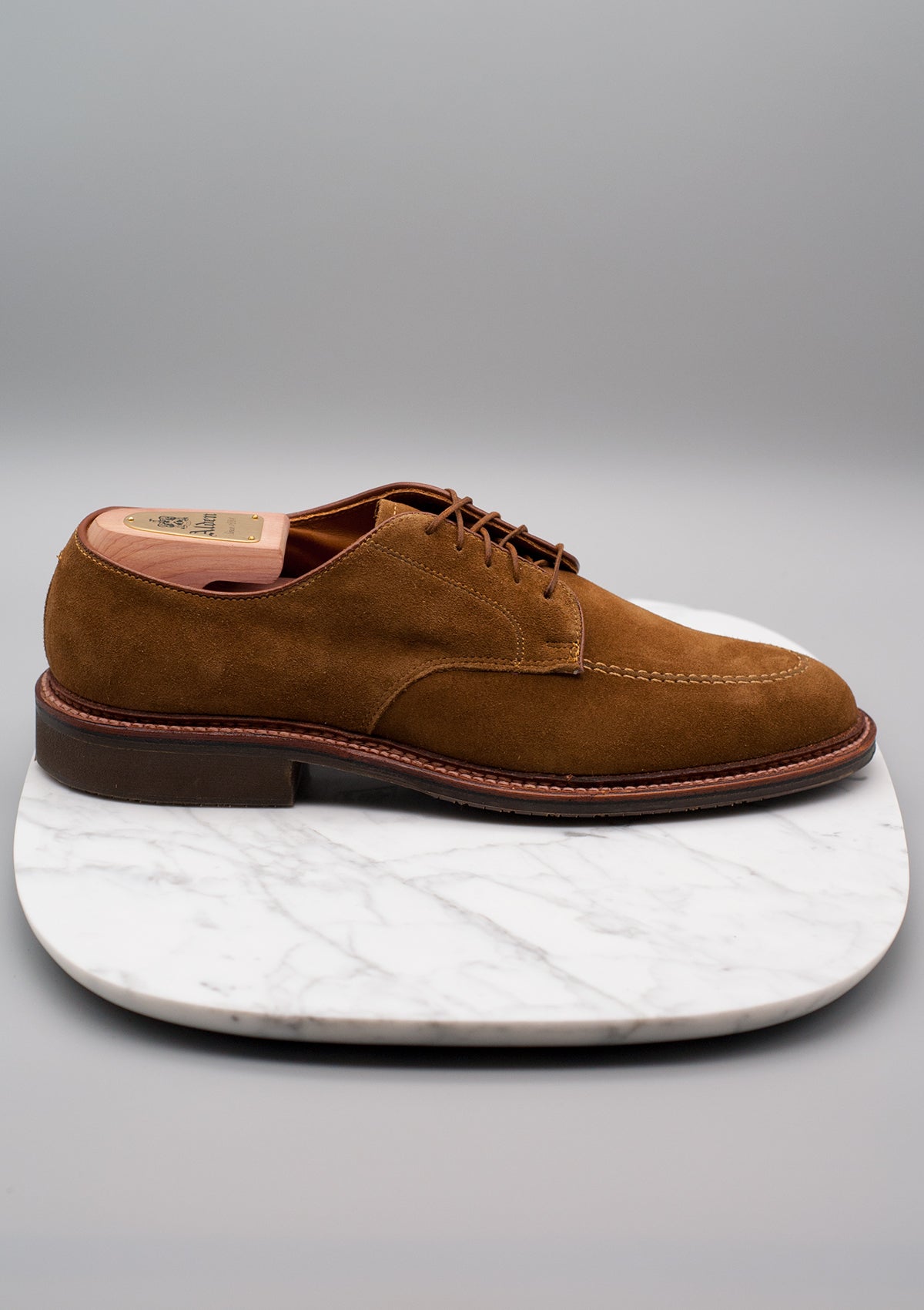 Alden 702L Moc Toe Leisure Blucher - Snuff Suede – Dashing Chicago