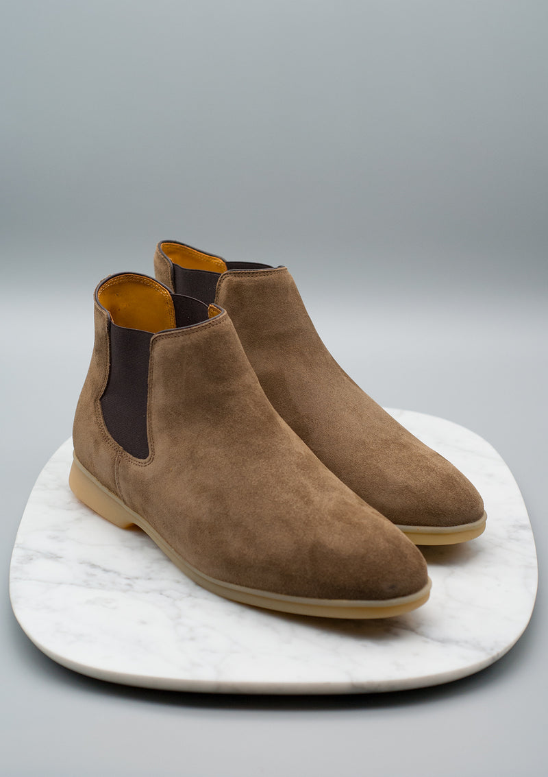 Rover Boots - Greige Suede Natural Sole