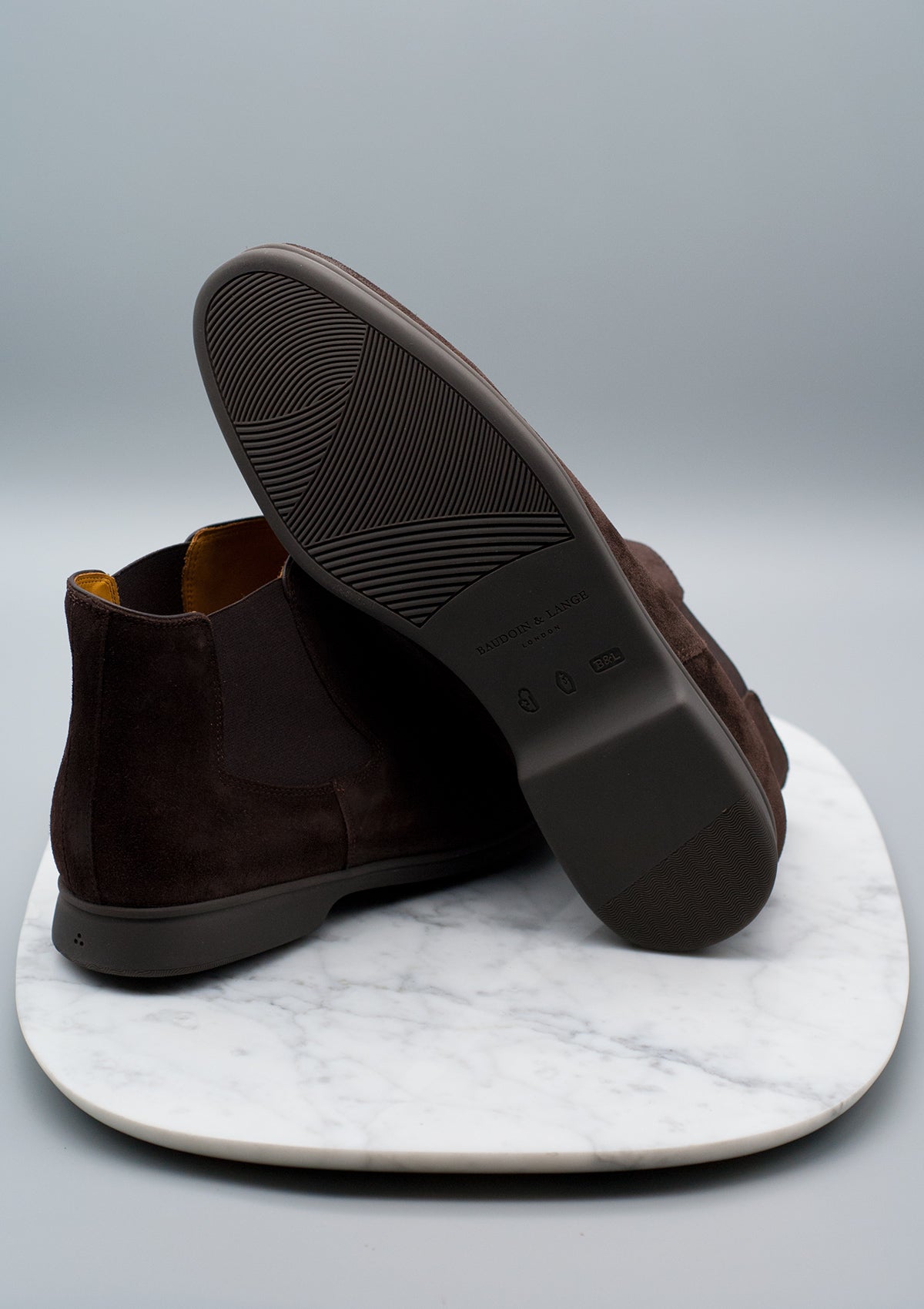 Baudoin & Lange Stride Suede Boots Shoes Sz 43 US 9.5 Color Brown Mspr $650 Stride Loafers in Deep Taupe Glove Suede Dark Sole – Baudoin  main image 3