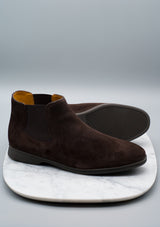 Rover Boots - Dark Brown Suede Taupe Sole